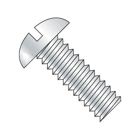 #10-32 X 1/4 In Slotted Round Machine Screw, Plain Brass Plated, 100 PK